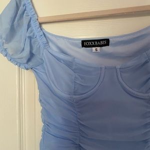 Baby Blue Corset Style Top